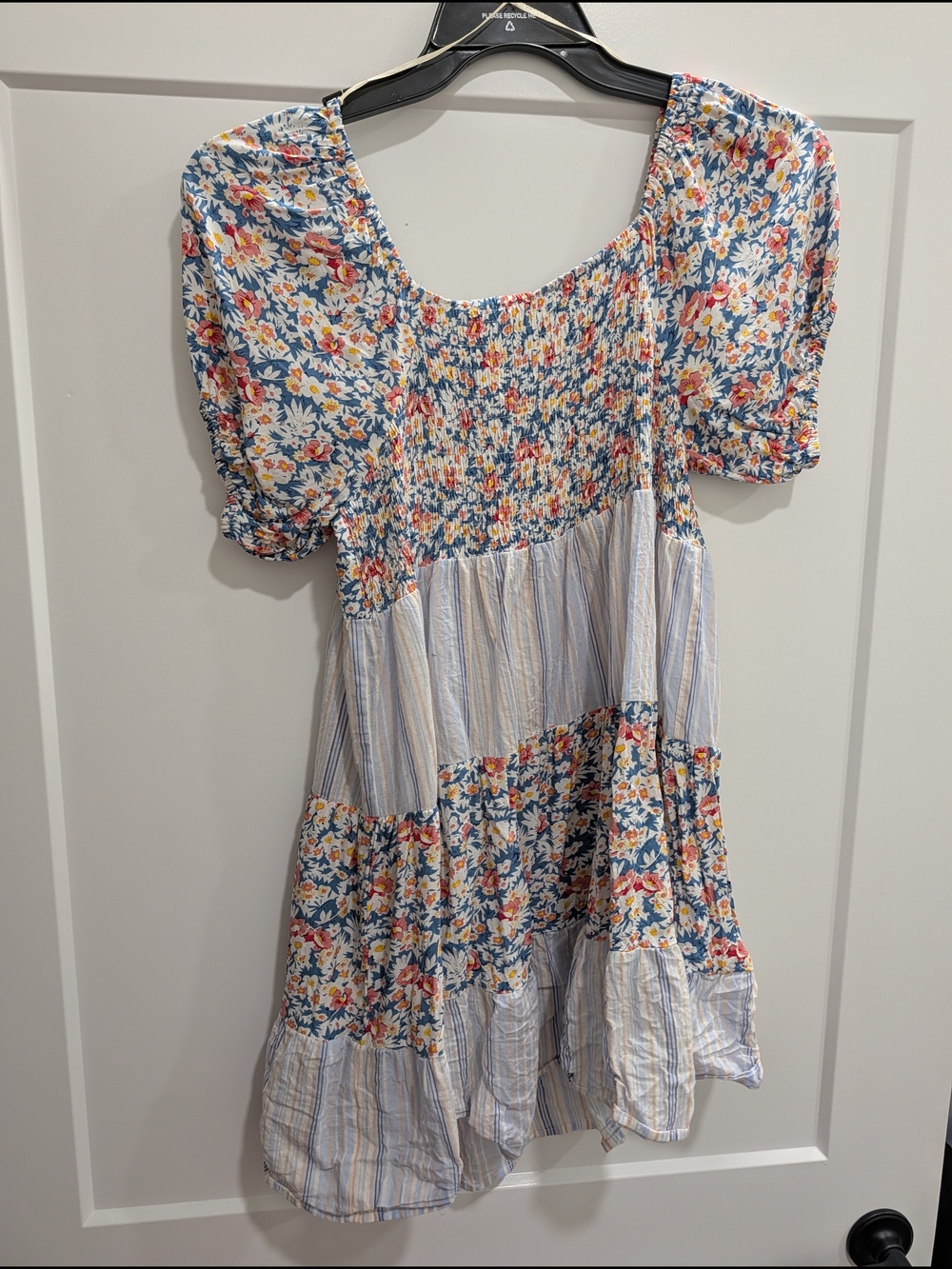 Umgee Floral Blue Pink Yellow Printed Dress